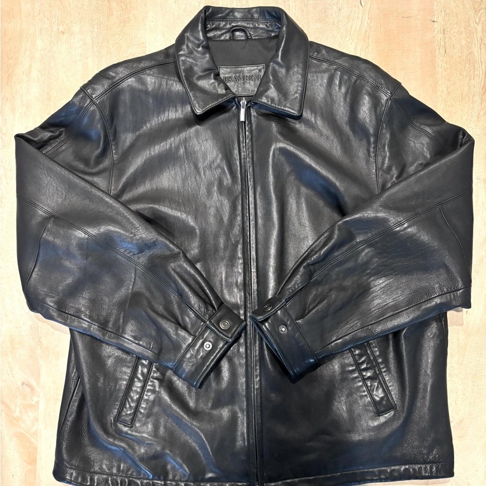 Brandini Fine Italian Leather Bomber Jacket